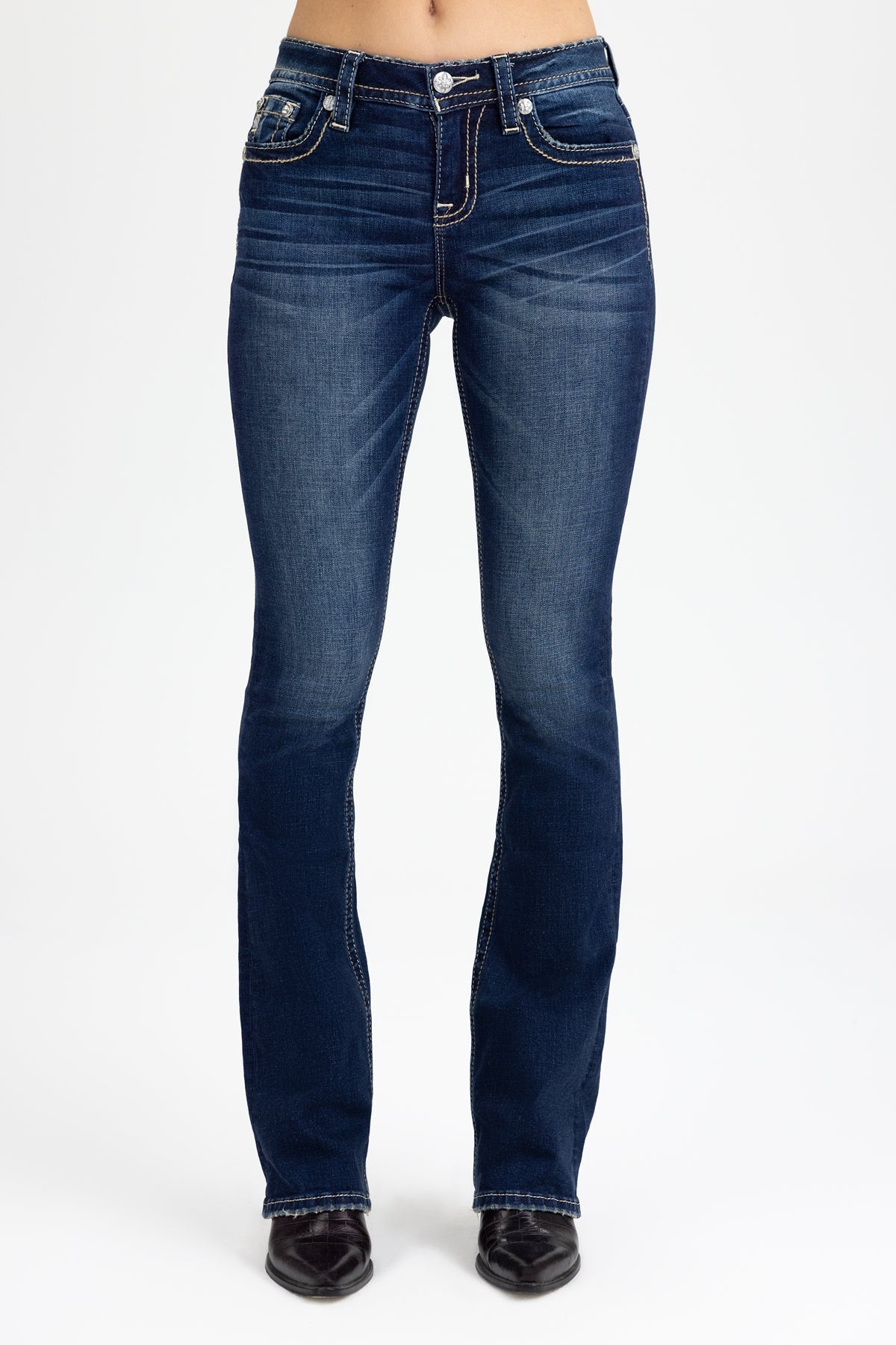 Raelyn Cross Bootcut Jeans