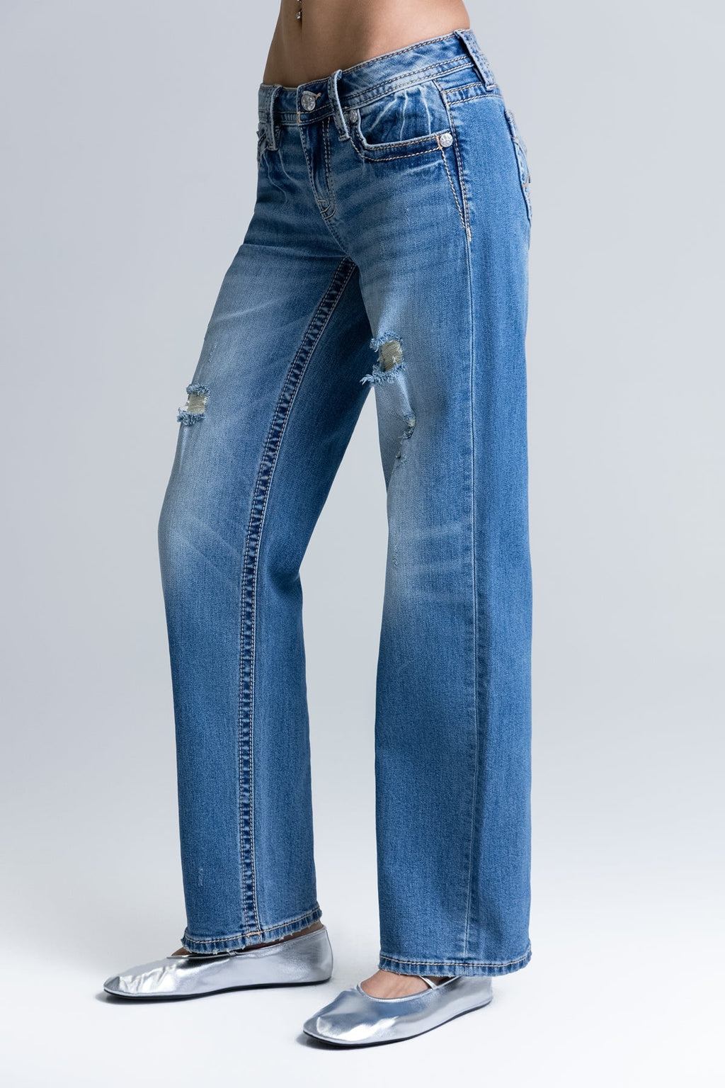 Mina M Low Rise Slim Wide
