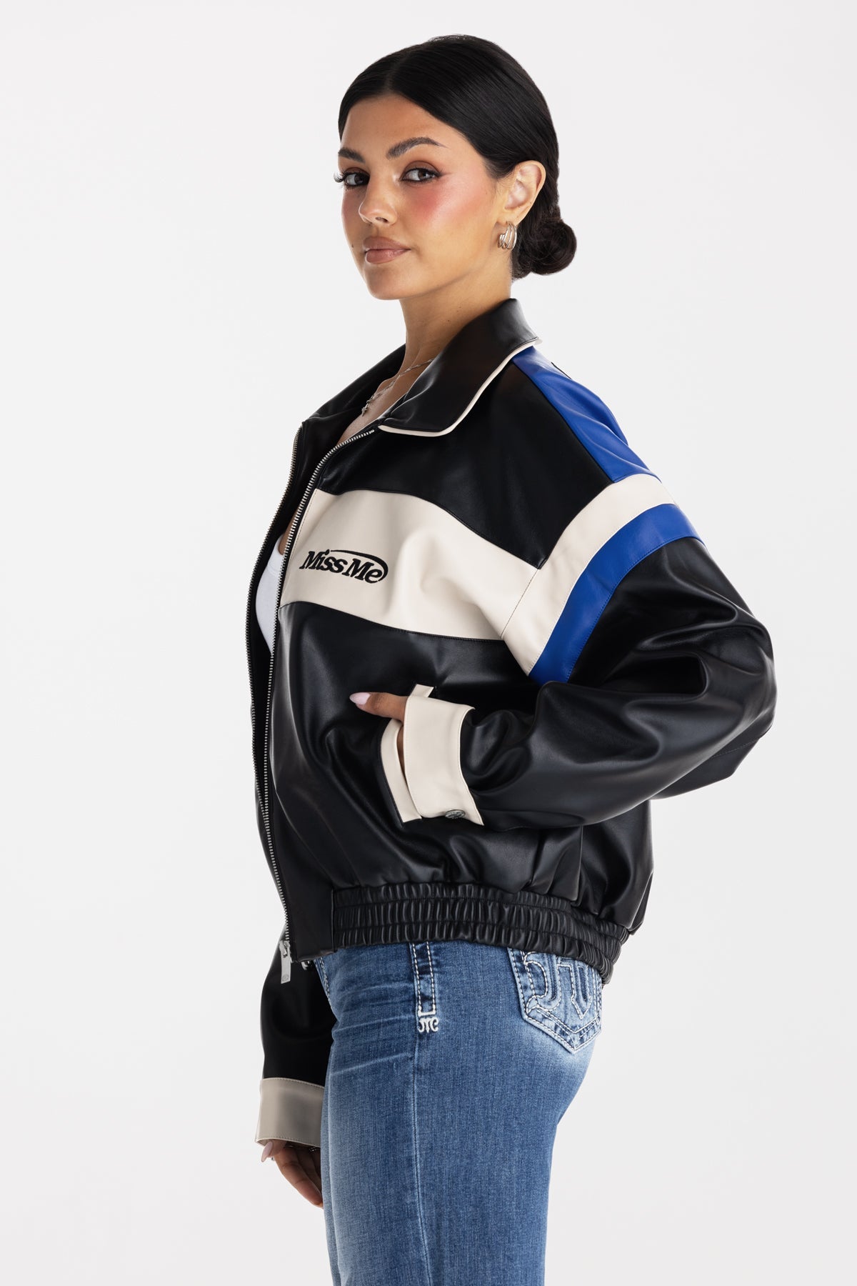 Blue Eclipse Leather Jacket