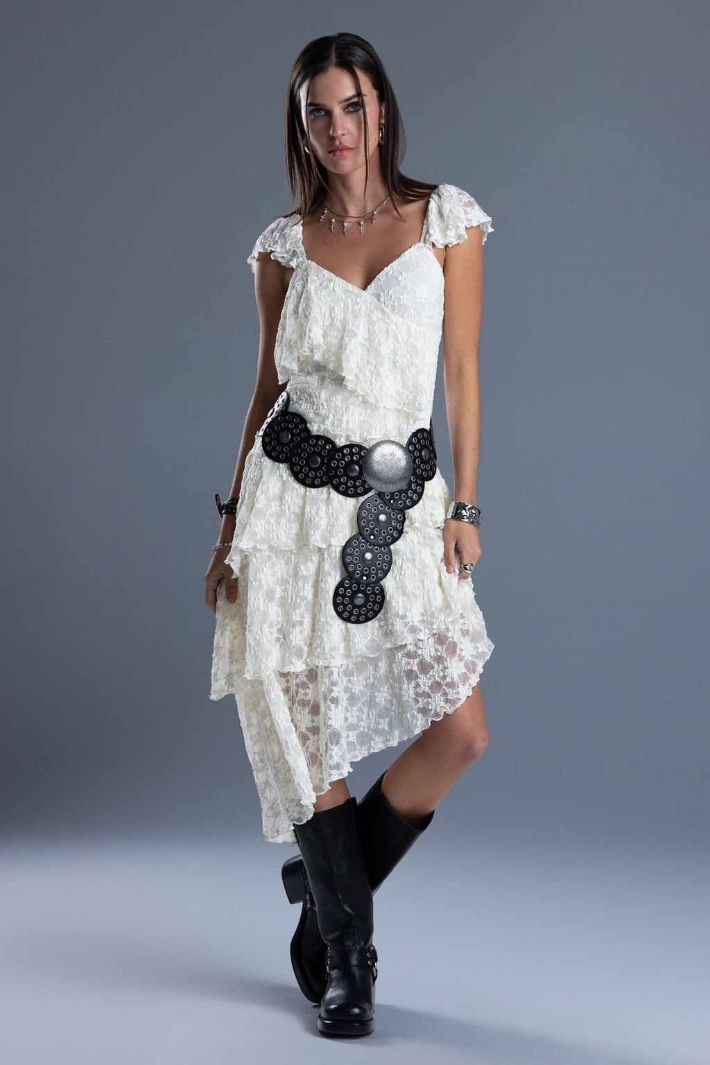 Lara Ruffled Midi Dress
