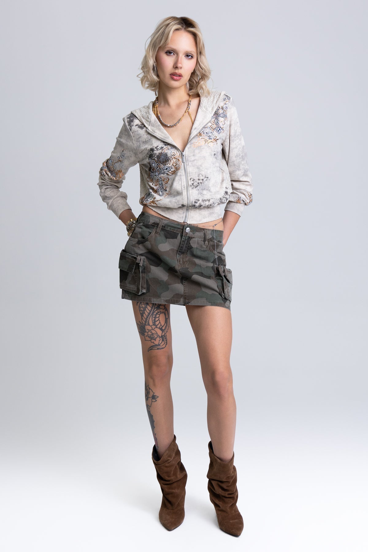 Chase Camo Cargo Skirt