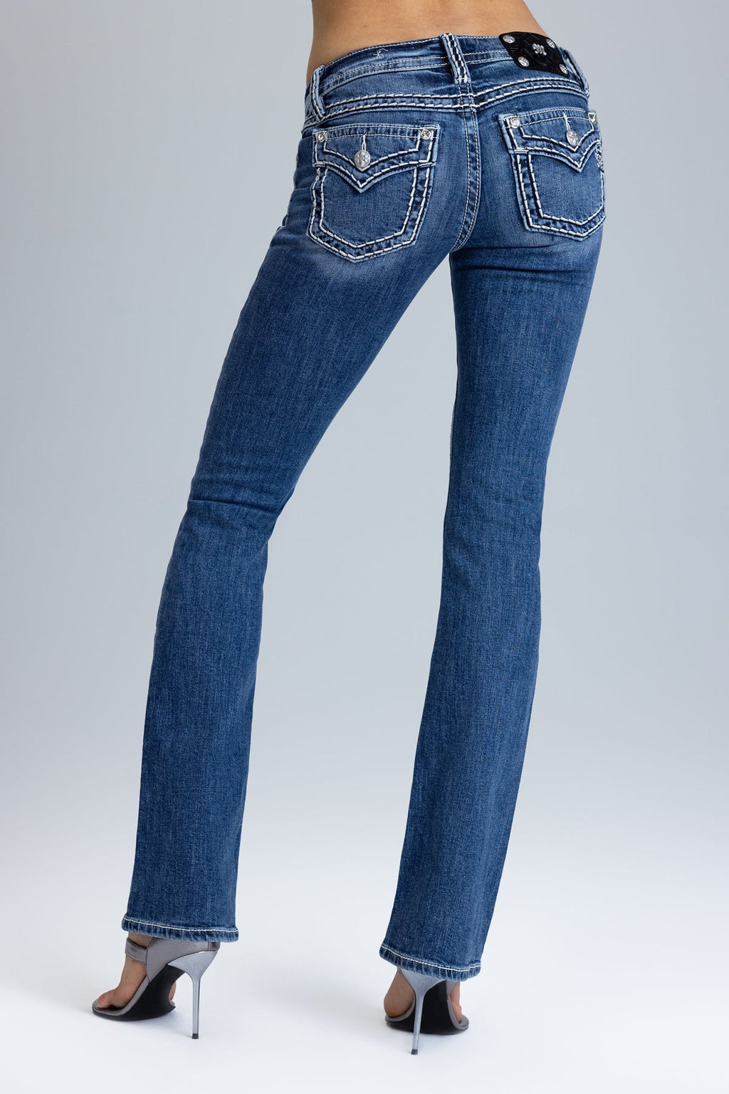 Cleo Stitched Low Rise Bootcut Jeans