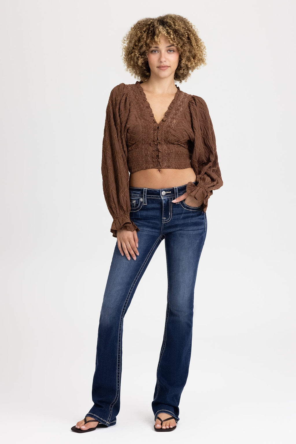 Erella Border Low Rise Bootcut Jeans