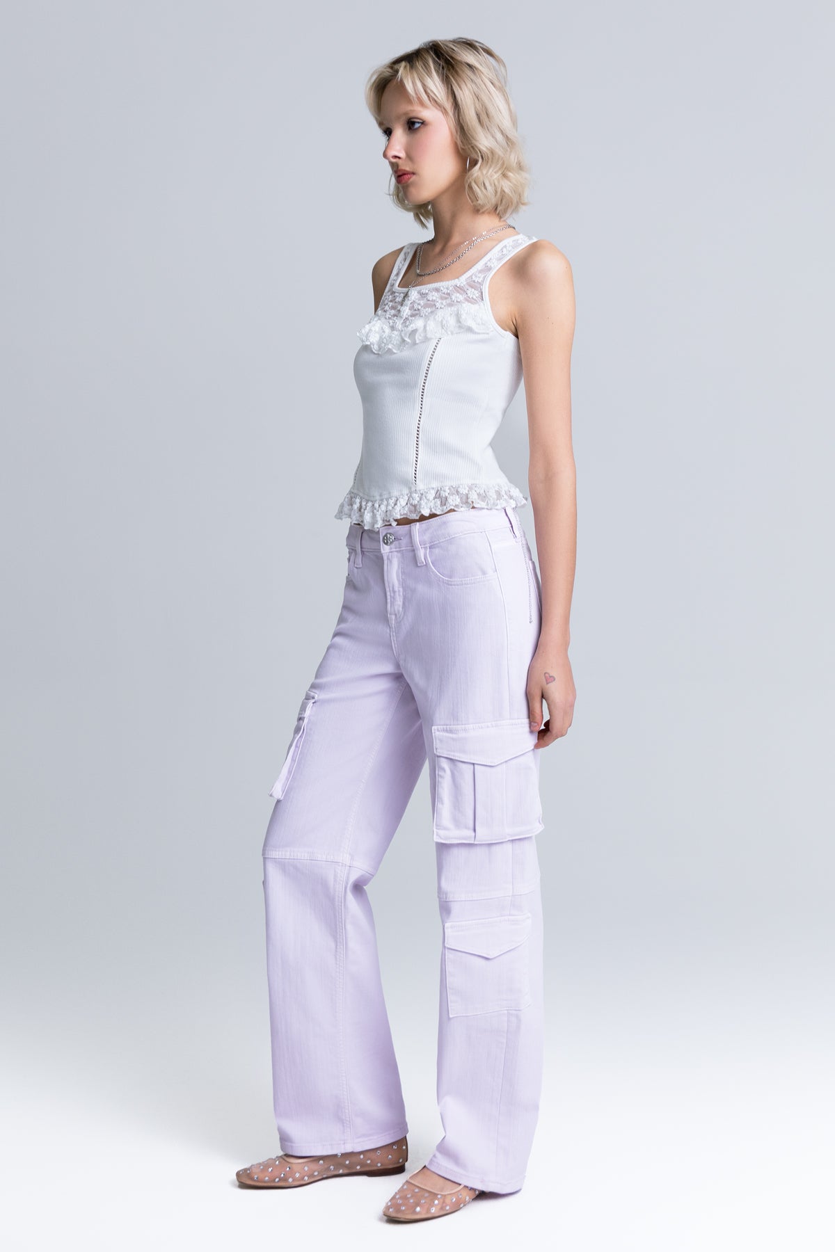 Lilac Cargo Wide Leg