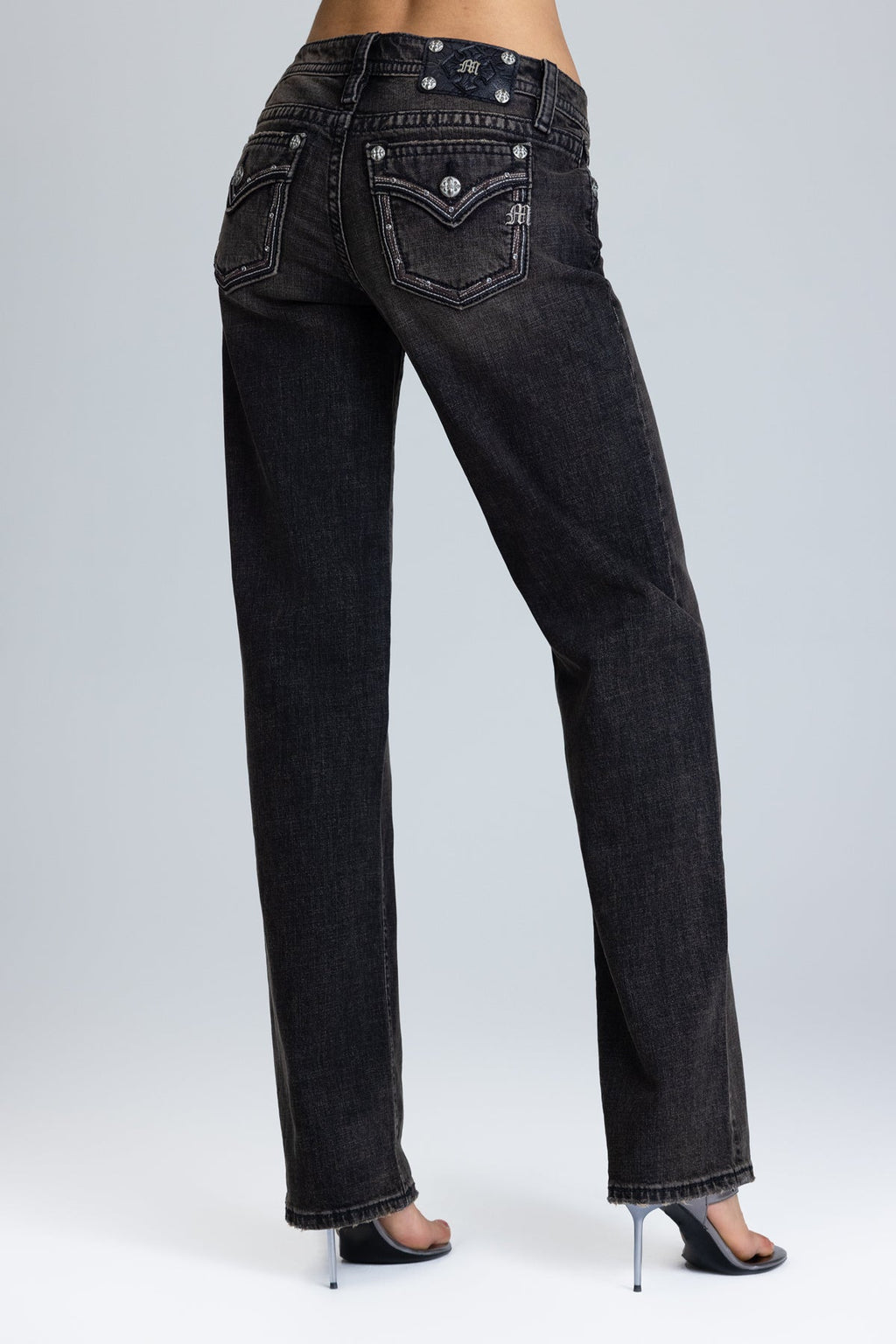 Sedona Border Stitched Low Rise Slim Wide