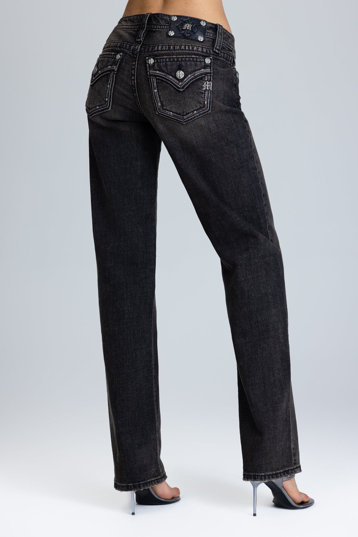 Sedona Border Stitched Low Rise Slim Wide