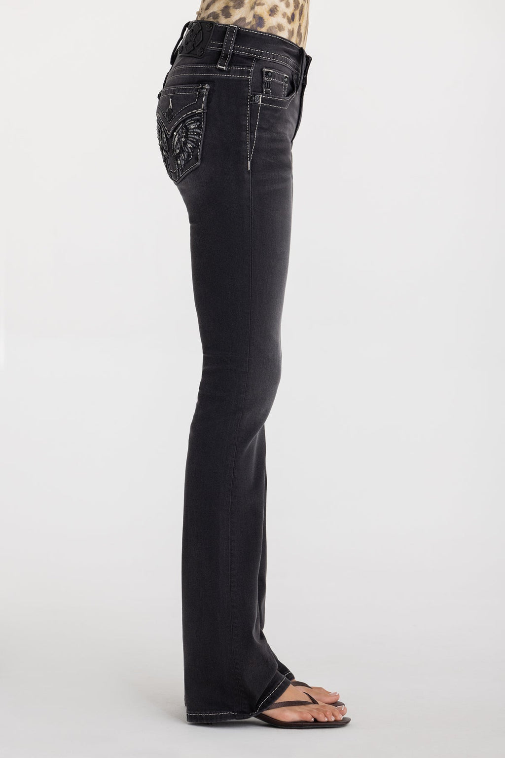 Ziven Wing Stitched Bootcut Jeans