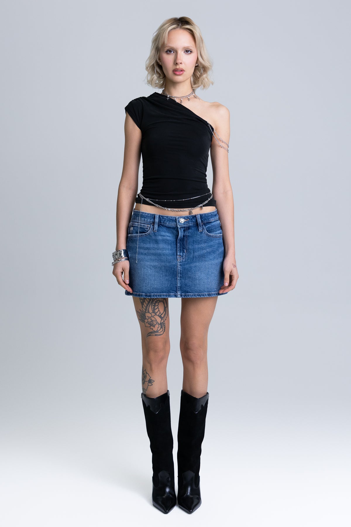 Iris Low Rise Denim Skirt