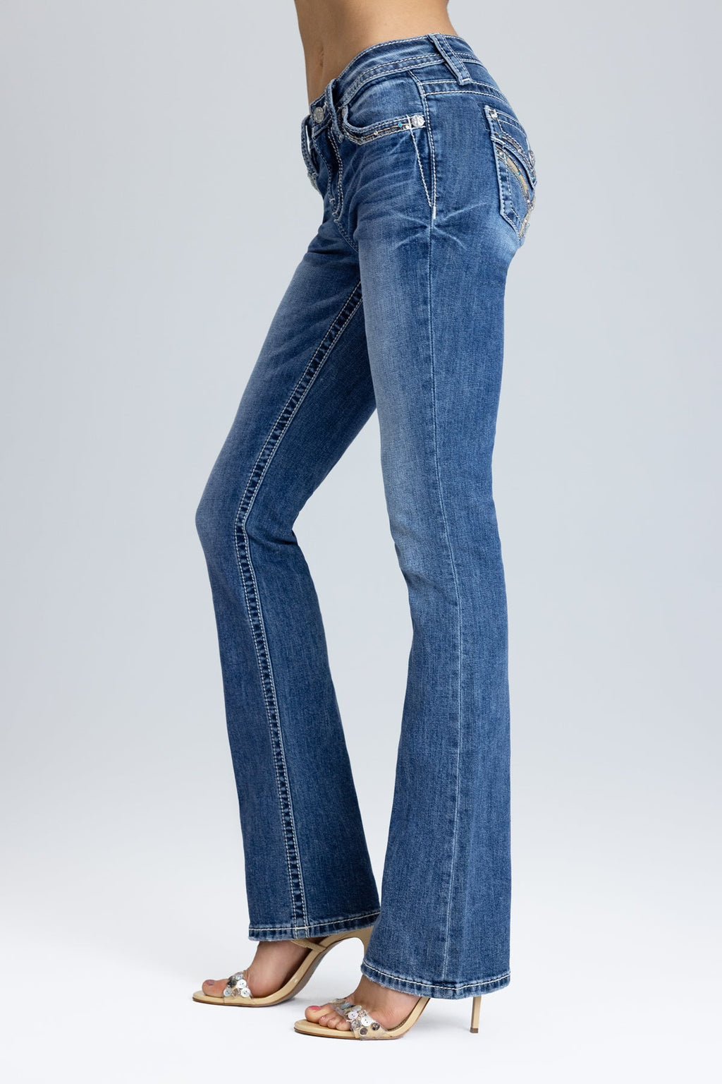Avery Cross Stitch Bootcut Jeans
