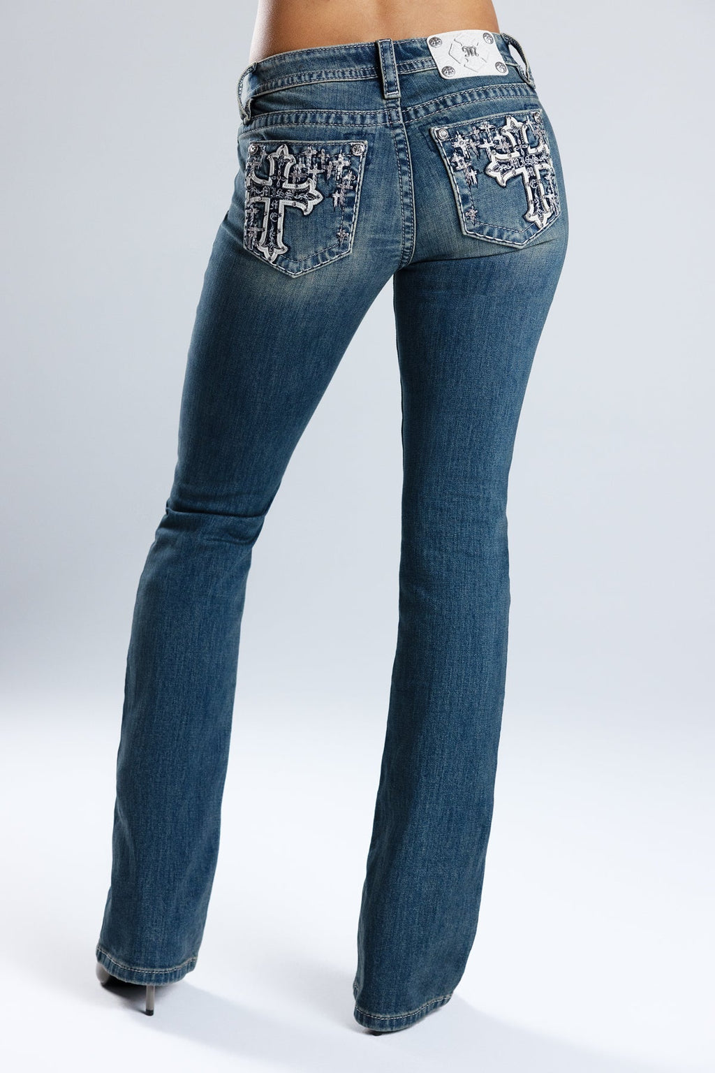 Kamryn Cross Low Rise Bootcut Jeans