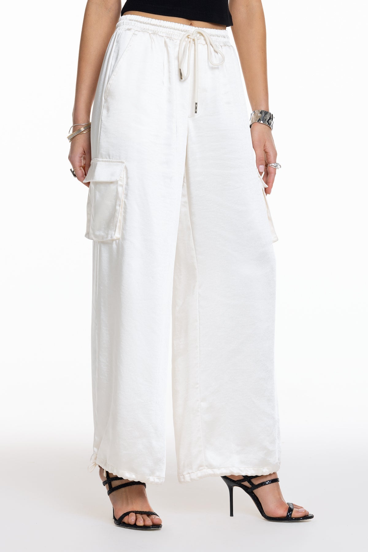 Camila Satin Cargo Pants
